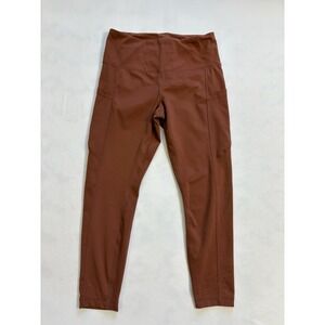 Yogalicious Lux Leggings Women's L Brown Rust High Waist Workout Athletic Yoga
